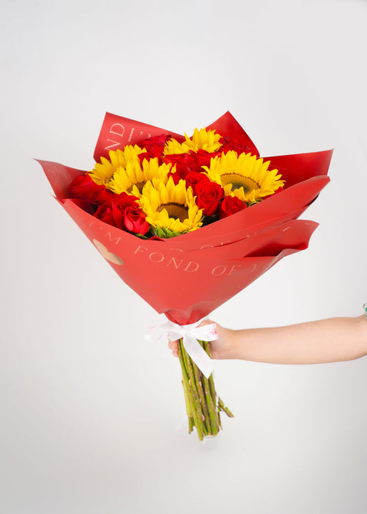 Girasoles y rosas Grande